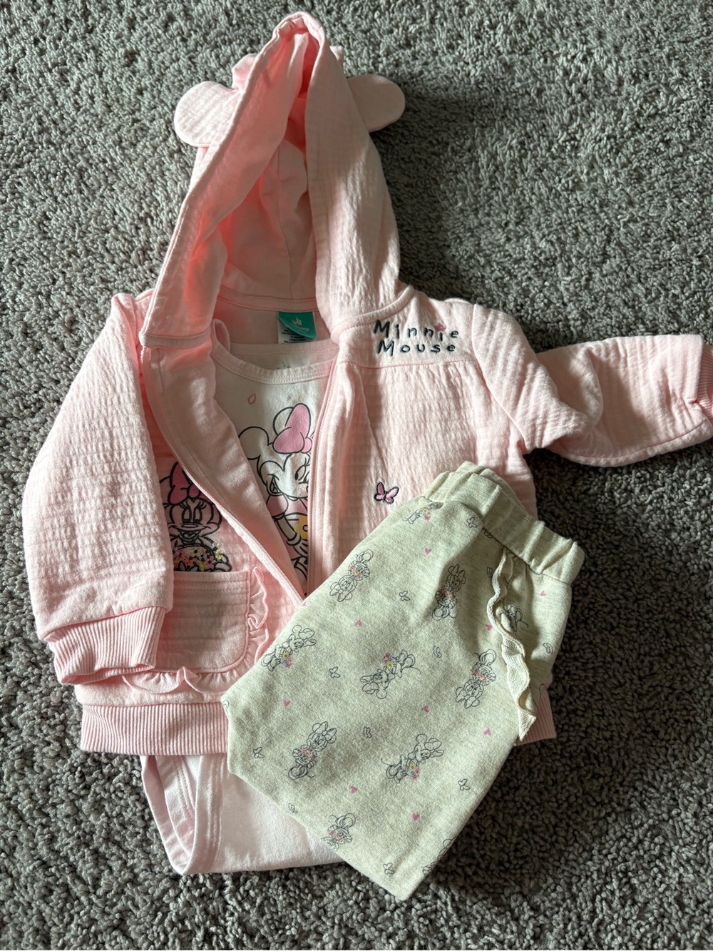Disney Minnie Mouse Pink and Cream Girls Matching Set